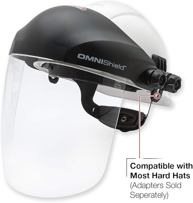 Lincoln Electric OMNIShield Professional Face Shield - Anti-Fog & Anti-Scratch Coated Clear Lens - Premium Headgear - K3752-1