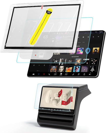DGXWLLW Screen Protector for Tesla Model S 2026-2023 Model X 2026-2023 with Alignment Kit, Front Back Tempered Glass TouchScreen Dashboard Protective 9H Hardness Anti Glare Fingerprint HD Clear