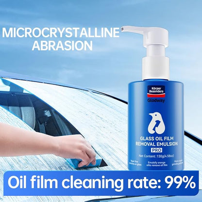 Glodway Car Glass Windshield Cleaner,Oil film Remover, Streak-Free Shine on Windows, Windshields, and Mirrors, Ammonia Free, for Auto and Home,4.58 OZ