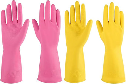 IUCGE Rubber gloves dishwashing 2 or 4 Pairs for Kitchen,Cleaning gloves for household Reuseable.