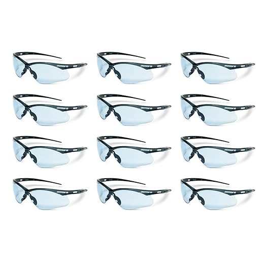 Jackson Safety SG Safety Glasses – Eye Protection for Men and Women – ANSI Z87.1 (Pack of 12)