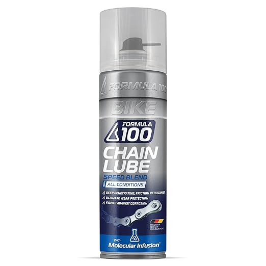 Formula 100 All Conditions Bike Chain Lube – All-Weather Lubricant Bicycles & Electric Bikes – Protects Against Wear, Reduces Friction, Fights Corrosion – 300ml Aerosol (10.14 oz)