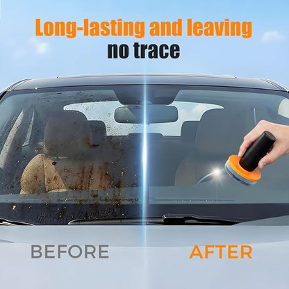 HISKI Car Oil Film Cleaner,Handheld Glass Oil-Film Remover, Car Glass Cleaner Oils Film Cleaning Brush,Glass Guard Windshield Cleaner & Oil Films Remover Emulsion Coating for Cars Window (3PCS)