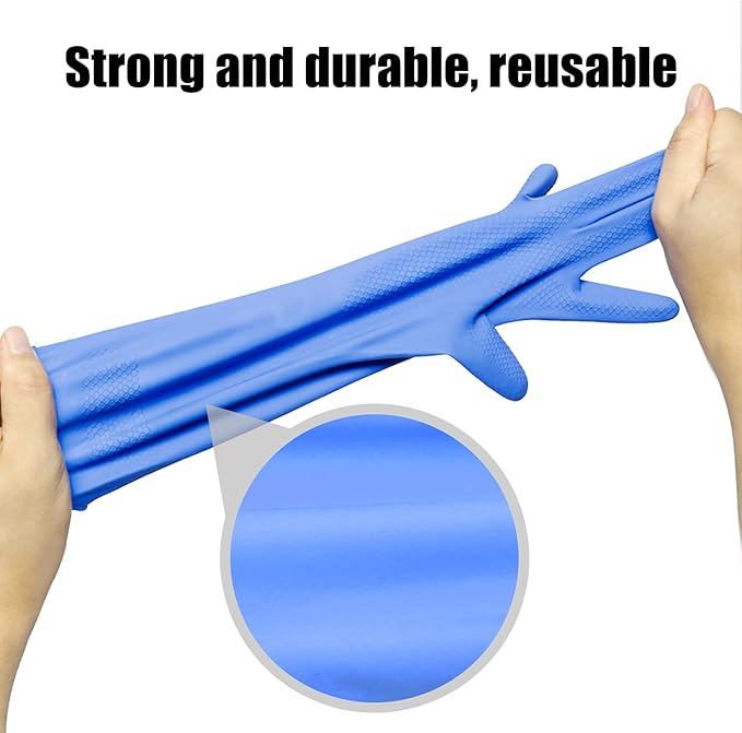 IUCGE Rubber gloves dishwashing 2 or 4 Pairs for Kitchen,Cleaning gloves for household Reuseable.