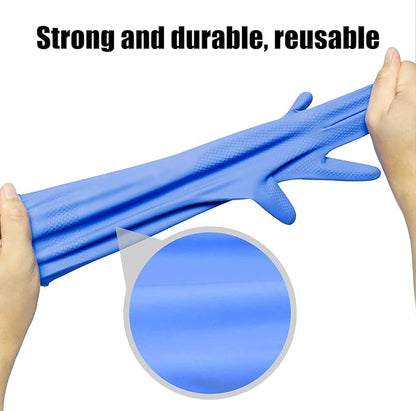 IUCGE Rubber gloves dishwashing 2 or 4 Pairs for Kitchen,Cleaning gloves for household Reuseable.