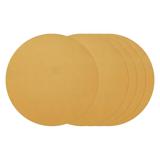 Kozelo 25 Pcs Sanding Discs 5 Inch 600 Grit Hook and Loop Random Orbital Sandpapers Suitable for Drywall Sander Wood Metal Furniture, Yellow