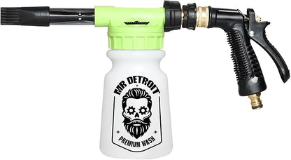 Mr. Detroit - 2pc Car Wash Kit Foam Blaster and Chenille Car Wash Glove Scratch-Free Wash Mitt for Cars Trucks Boats Garden Home Use & More