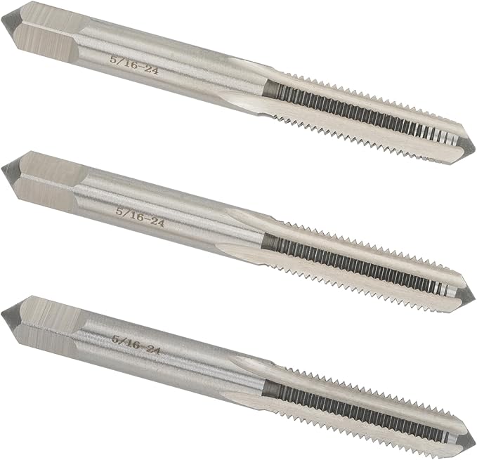 5/16"-24 UNF Hand Tap Right Hand, 5/16 x 24 Threading Hand Tap 3Pcs