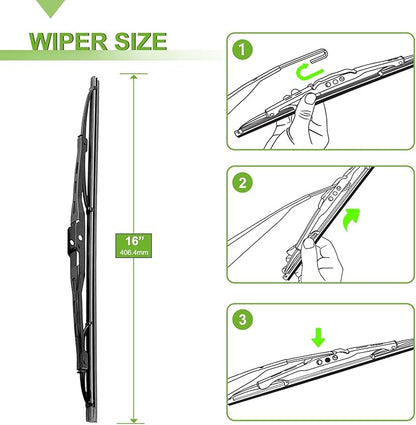 PARRATI® Windshield Wipers for Dodge Durango 2001-2003,21"+20" Front and 16" Rear,OEM Replacement Wiper Blades,Quiet & Streak-Free(Set of 3)