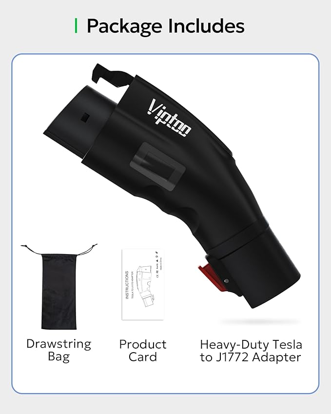 Adapter for Tesla to J1772 Adapter, Compact with Light Indicator, Compatible with Tesla Wall/Mobile/Destination Chargers, Converts Tesla to J1772 for Non-Tesla EVs (for J1772 EVs Only)