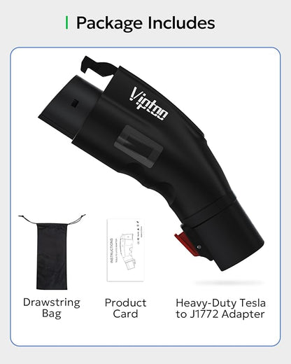 Adapter for Tesla to J1772 Adapter, Compact with Light Indicator, Compatible with Tesla Wall/Mobile/Destination Chargers, Converts Tesla to J1772 for Non-Tesla EVs (for J1772 EVs Only)
