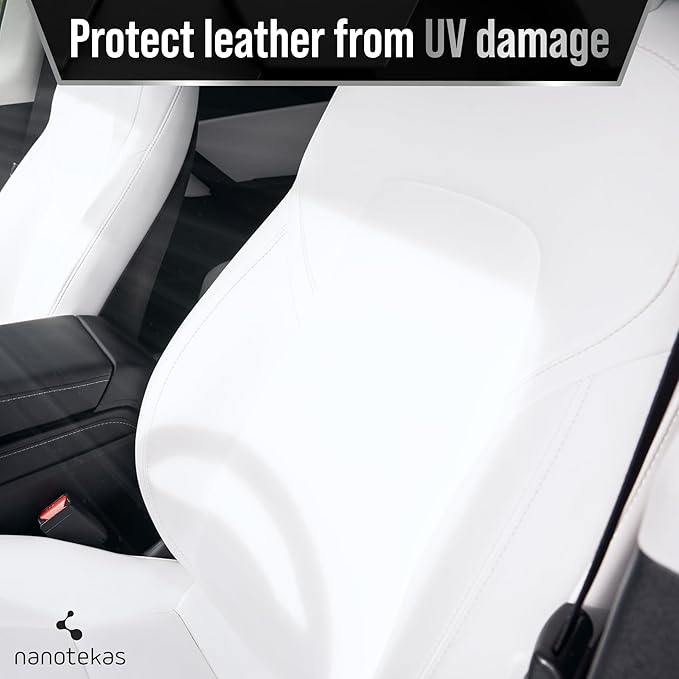 Nanotekas Premium Ceramic Leather Coating – Professional Leather Shield & Protector for Car Seats, Tesla Vegan Leather, Interior, Furniture, Shoes – Nano Technology Long-Lasting Leather Care