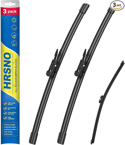 24"+22" Windshield Wipers With 15" Rear Wiper Blade Sets Automotive Replacement for Volvo XC90 2007-2010,Easy For Installation (Pack of 3)