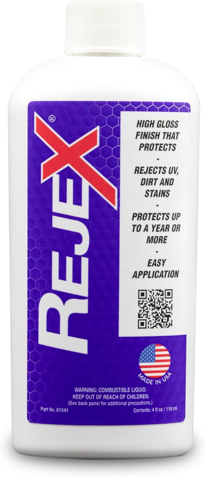 RejeX High Gloss Finish That Protects, Long-Lasting Polymer Coating for Cars, Trucks, Boats, RVs, Motorcycles, Aircraft, Glass, Painted Metal, Fiberglass, Acrylic, Gel Coat & Plastic Surface, 4 Fl Oz