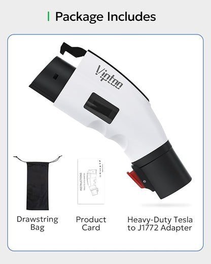 Adapter for Tesla to J1772 Adapter, Compact with Light Indicator, Compatible with Tesla Wall/Mobile/Destination Chargers, Converts Tesla to J1772 for Non-Tesla EVs (for J1772 EVs Only)