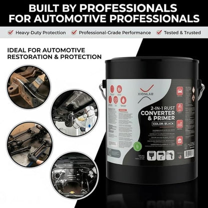 2-in-1 Rust Converter & Metal Primer, Black Rust Inhibitor Paint for Metal, Automotive Rust Reformer, Industrial Grade Water Based, Heat Resistance & UV Resistant. Made in the USA. As Low As ~$0.12 Per Sqft*