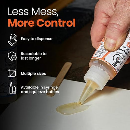 Brampton Multi-Purpose Epoxy, Quick 30-Minute Set, Waterproof 2-Part Epoxy Glue Kit for Tile, Metal, Ceramic, Glass, Wood, Stone, Strong Bonding, Sandable, Paintable Resin, Easy 1:1 Mix, 8 oz