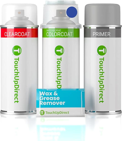 TouchUpDirect J8U Quartz Blue Pearl Compatible with Subaru Exact Match Touch Up Paint Aerosol - Preferred Kit