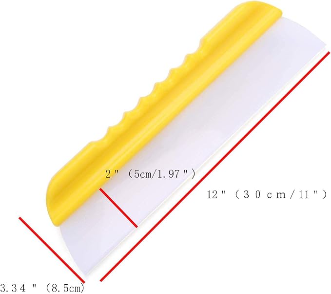 Forgrace 12 Inch Flexible Silicone Squeegee T-Bar Water Blade for Car or Home Glass Yellow Handle