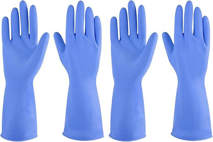 IUCGE Rubber gloves dishwashing 2 or 4 Pairs for Kitchen,Cleaning gloves for household Reuseable.