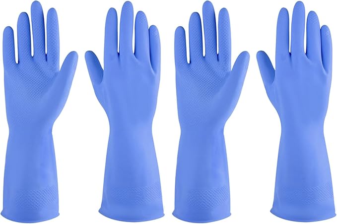 IUCGE Rubber gloves dishwashing 2 or 4 Pairs for Kitchen,Cleaning gloves for household Reuseable.