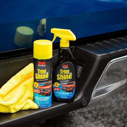 Stoner Car Care 91034 Trim Shine – Vinyl and Plastic Protectant Coating for Interior and Exterior Automotive Detailing, Quick Auto Trim Restorer, Fast-Drying No Sling Formula – 12 oz