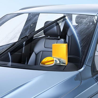 Automotive Oil Film Cleaning Brush, Car Glass Oil Film Cleaner Glass Cleaning Board Cleaning Wipe Windshield Cleaner, Glass Oil Film Remover for Windshield Improves Clarity Visibility (2, Yellow)