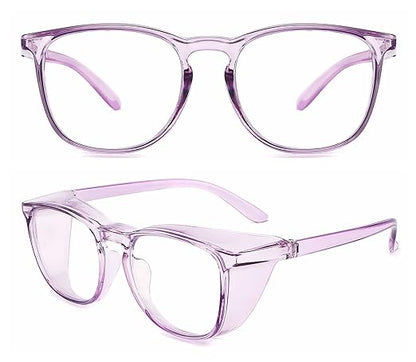 Alsenor Safety Glasses Anti Fog Goggles Protective Eyewear Blue Light Blocking Anti Dust UV Protection Glasses For Men Women (Lilac)