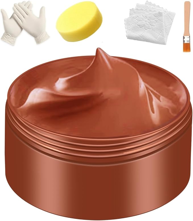 UP22YOU Leather Recoloring Balm, Brown Vinyl Leather Dye for Furniture Seat, Leather Repair Kit for Car Interior, Shoe Polish Paint