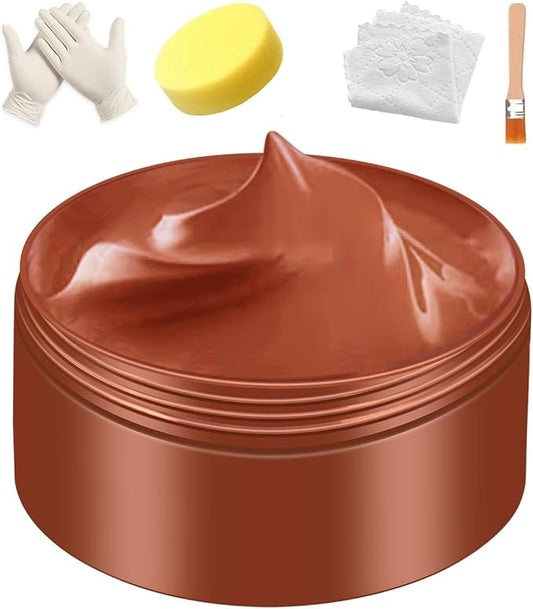 UP22YOU Leather Recoloring Balm, Brown Vinyl Leather Dye for Furniture Seat, Leather Repair Kit for Car Interior, Shoe Polish Paint