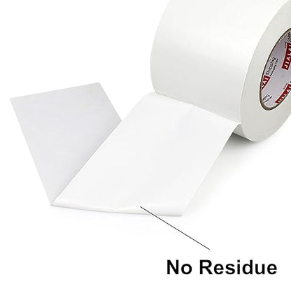 Wide Duct Tape, Industrial Grade 30Yards (90 ft) Wide Tape 4in Duct, 9 Mil Heavy-Duty, Waterproof, Strong, Flexible, No Residue, for Crafts & Home Improvement (White, 4'' x 90ft)