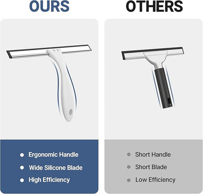 AmazerBath Squeegee for Shower Glass Doors - All-Purpose Squeegee with Hook for Windows, Mirrors, Tiles and Car Glass, 10 Inches
