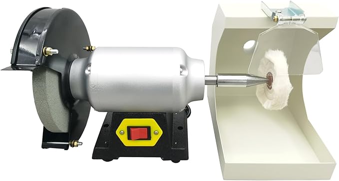 Banfluxion 110V 550W Lab Grinding and Polishing Machine Single-Station Polisher Lathe Buffing Grinder for Jewelry Polishing Casting Denture Polishing 3000rpm 35m/s Linear Speed