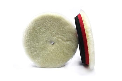 Maxshine 100% Sheepskin Wool EVA Wool Polishing Pad, 5" Buffing Pads with Hook and Loop Back for Polishing