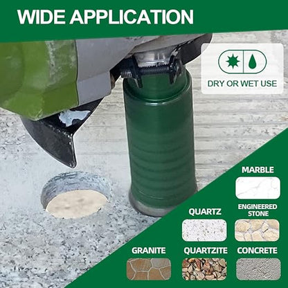 KURSTOL Diamond Core Drill Bits - 2pcs 1-1/2 Inch with 58-11 Thread Granite Hole Saw Dry or Wet Drilling Hard Stone Marble Concrete Quartz Countertop Laser Welded Masonry Coring(38mm)