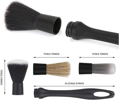 Premium Soft Boar Bristle Brushes 3pk (for Cars, Home, Makeup, and More)