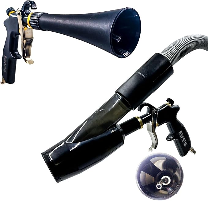 BEMEIS Air Blow Gun &vacunm Gun with Brass Adjustable Air Flow Nozzle,Cleaning Gun Quickly Blasts Dirt and Dust from Surface Works with Air Compressor(Upgrade Aluminium Rotate Tube) 2IN1