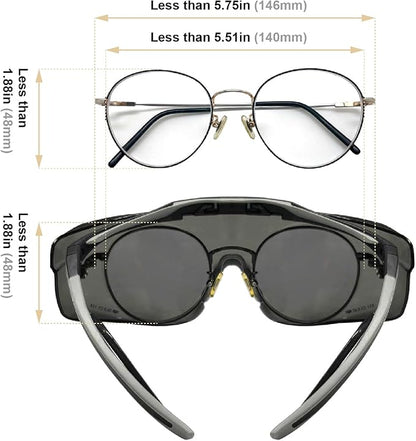 HTS HUNTERSKY HUNTERSKY ANSI Z87 Anti Fog Lab Safety Glasses Fit Over Eyeglasses Up to 1.88 inch 100% UV Protective Goggles