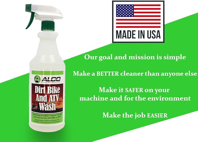 ALCO Dirt Bike and ATV Wash - All-Natural, Powerful, Eco-Friendly Cleaner - Safe for Aluminum, Plastics, and Seals, 32 oz., Pack of 6