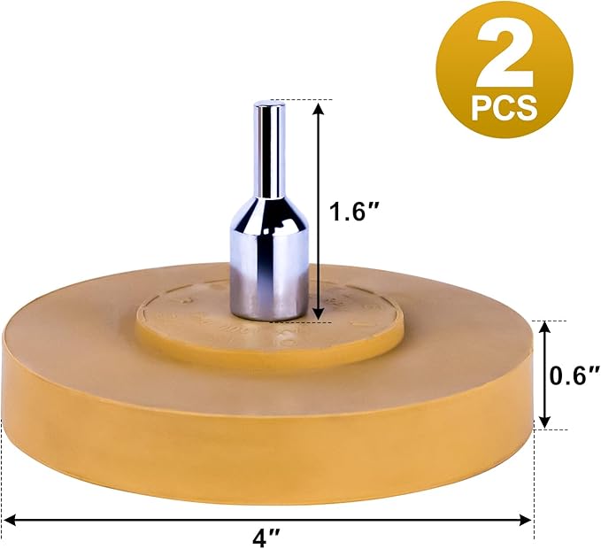 Belinova 2 Pack Eraser Wheel Decal Remover Eraser Wheel Adhesive Remover with Adapter 4 Inch Rubber Eraser Wheel for Drill Removes Car Decal Vinyl Tape Graphics Pinstripe Sticker Remover