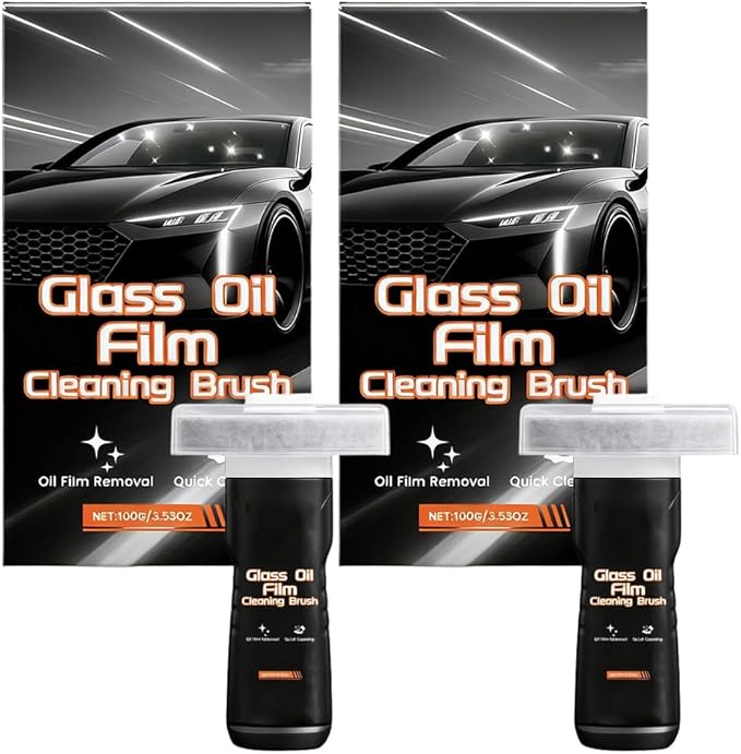 Glass Film Cleaning Brush for Car, Effective Auto Glass Cleaner for Windshields Windows, Windshield Film Remover Tool with Comfort Grip, Car Cleaning Tool for Vehicle Maintenance (2)
