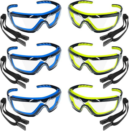 TAIGAOASIS 2 PCS Safety Glasses for Men & Women, ANSI and CE Certified, Adjustable, Anti-Fog Clear Lenses,