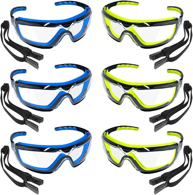 TAIGAOASIS 2 PCS Safety Glasses for Men & Women, ANSI and CE Certified, Adjustable, Anti-Fog Clear Lenses,