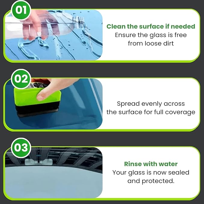EZGHAR Clear Vision Glass Cleaner, Windshield Cleaner, 2025 Upgrade 2.0 Glass Cleaner, Reusable Rain and Fog Cleaning Glass Brush (2, Green)