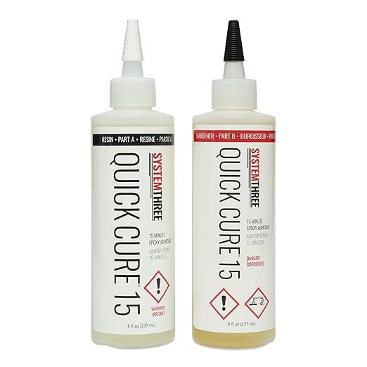 System Three Quick Cure 15 Epoxy Adhesive, 1 Pt Bottle Kit, Amber
