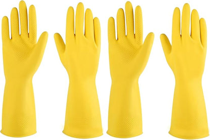 IUCGE Rubber gloves dishwashing 2 or 4 Pairs for Kitchen,Cleaning gloves for household Reuseable.