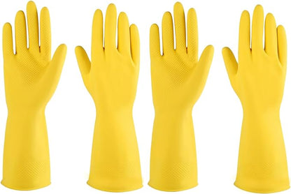 IUCGE Rubber gloves dishwashing 2 or 4 Pairs for Kitchen,Cleaning gloves for household Reuseable.