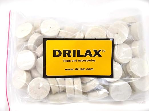 Drilax 1-Inch Polishing & Buffing Wheel Kit for Dremel – 100 Pcs with 2 Mandrels – 50% Thicker Wheels for Jewelry, Metal & Resin Shine