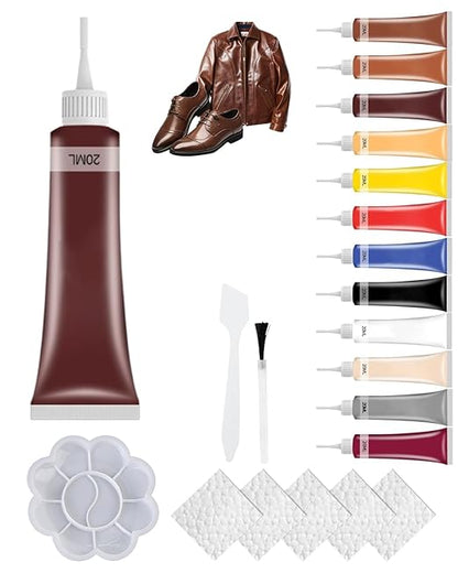 2026 New Advanced Leather Repair Gel, Vinyl Repair Kit for Car Seat, Professional Leather Repair Gel for Furniture, Multifunctional Couch and Jacket Repairs Kit (Brown)