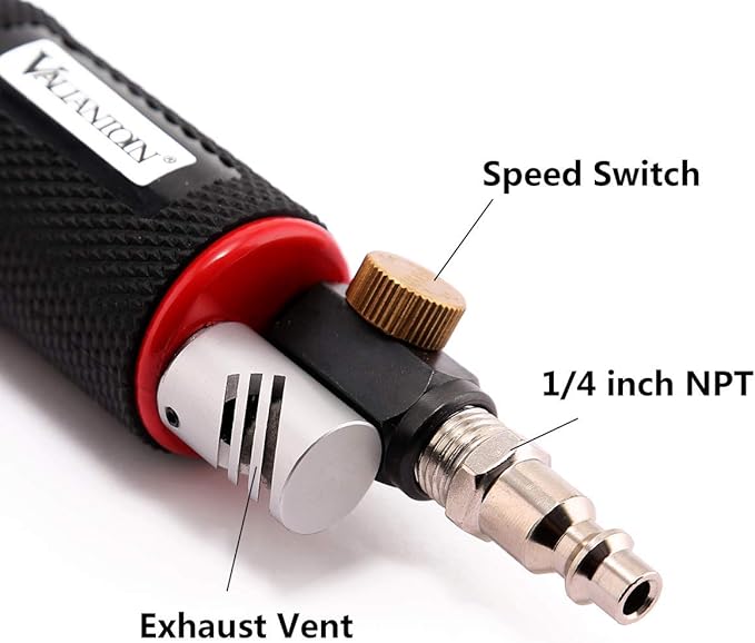 Valianto 2" 3" Mini Air Sander, Pneumatic Sander Random Orbital Eccentric Dual Action Polisher with M6 Thread Plate (2" and 3"),- Adjustable Airflow Valve - US Connector